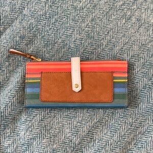 Fossil Multi-Color Wallet with Leather Accents